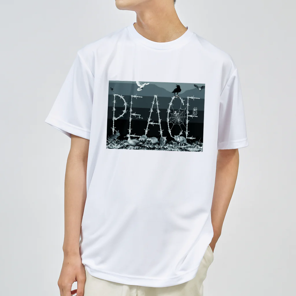 MAD AMANO PARODY SHOPのPEACE有刺鉄線-MAD AMANO Dry T-Shirt