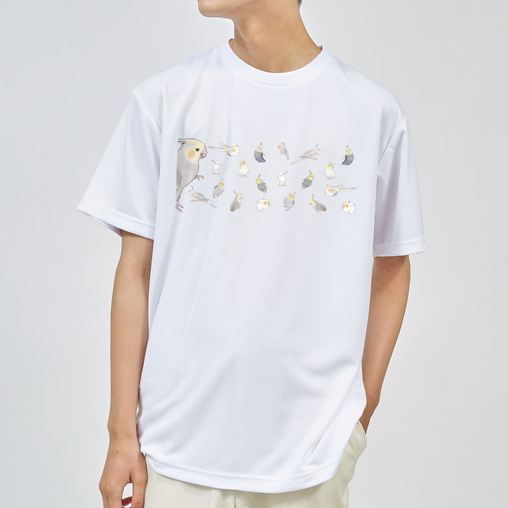 まめるりはことりのあつまれオカメインコちゃん【まめるりはことり】 Dry T-Shirt