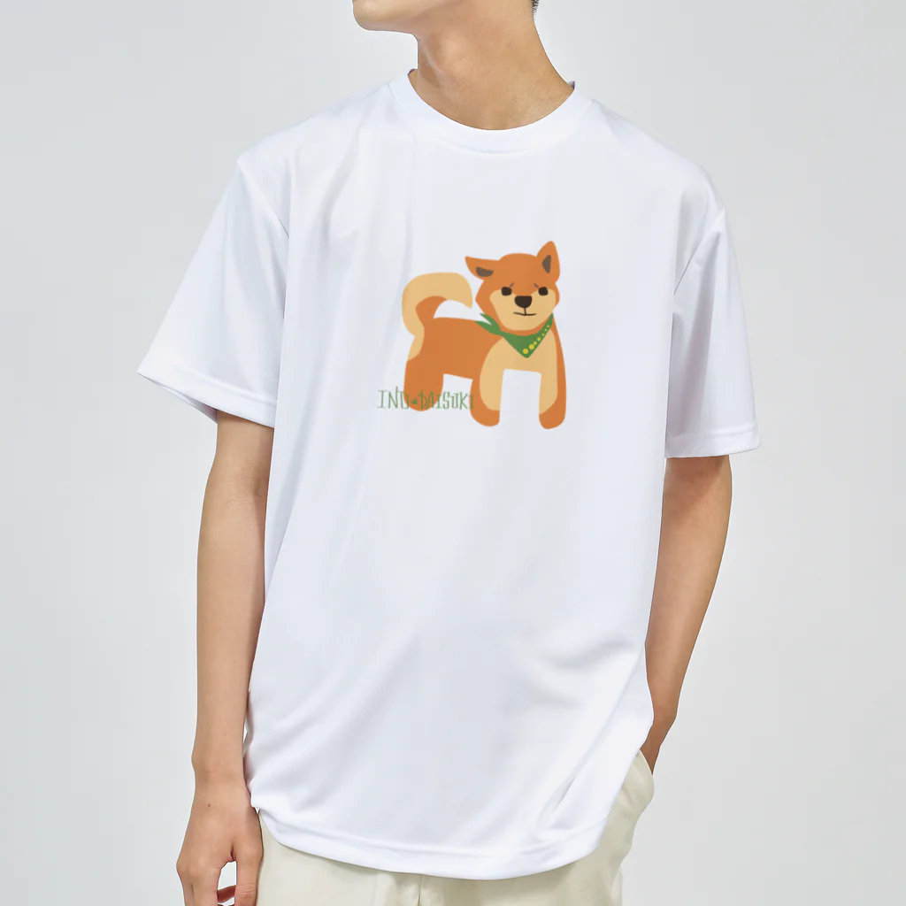 どうぶつYAの困り顔シバ ドライTシャツ