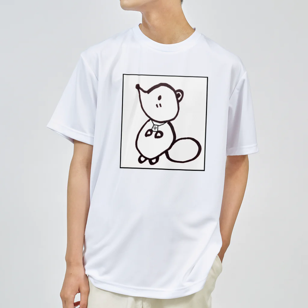 MedelBox™️ の白狸のポンくん(枠入り) ドライTシャツ