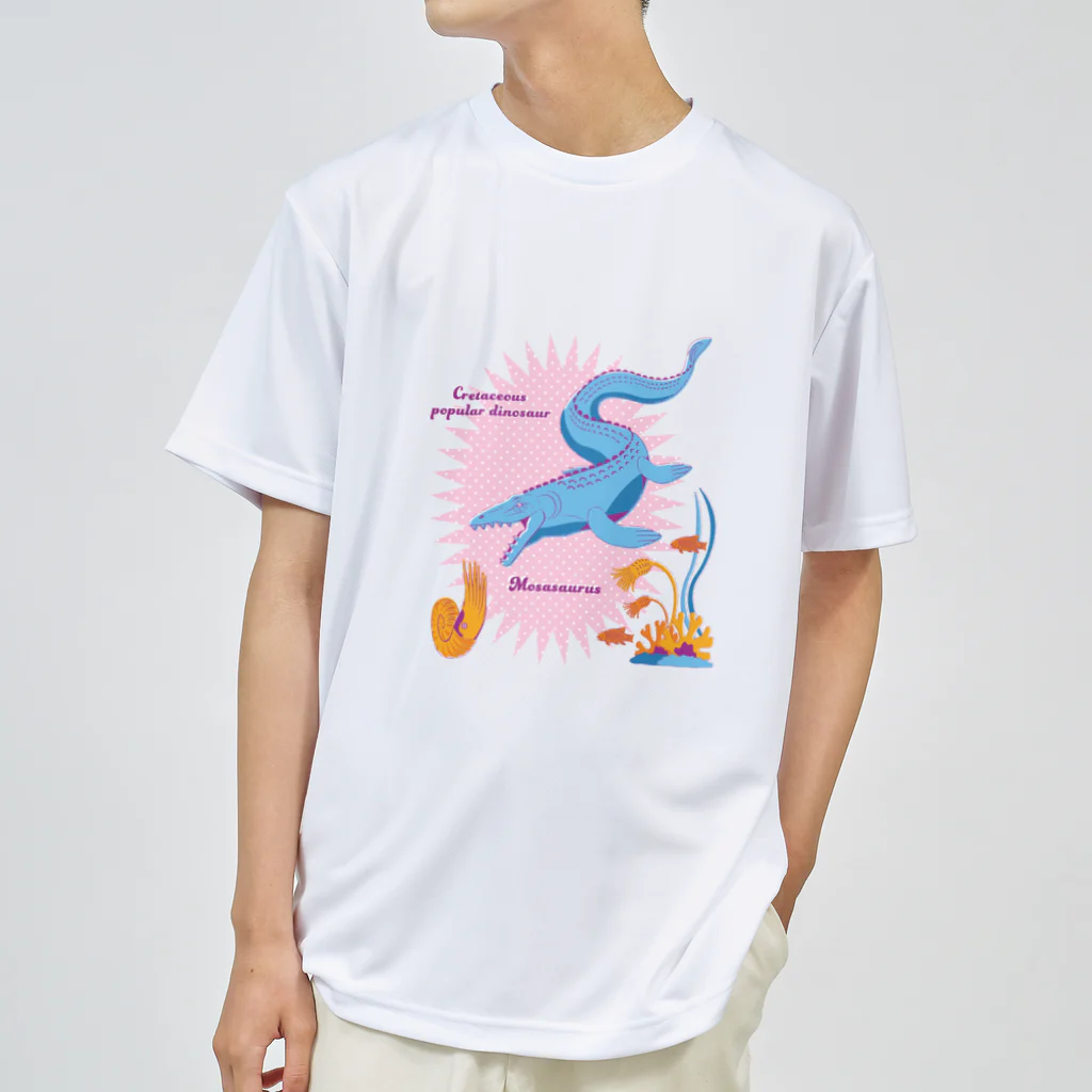 fumimicreativeのモササウルス　80年代風レトロポップな恐竜 Dry T-Shirt