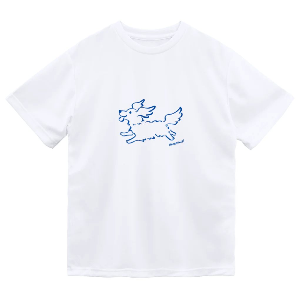 Chiyo.Wan(🐕🕊️のお店)のHanemimi犬　(ブルー) Dry T-Shirt