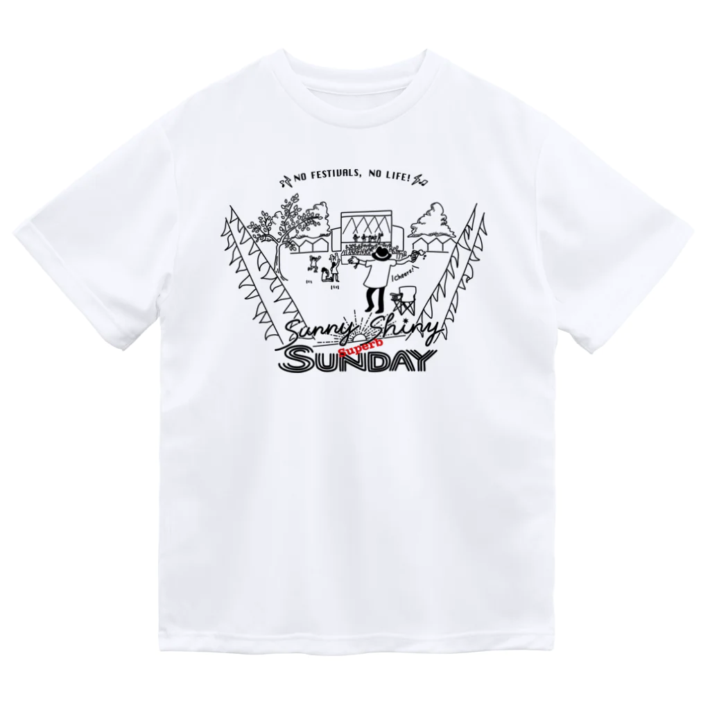 Akelto Dohnal のSunny Shiny Superb SUNDAY (サニーシャイニースパーブサンデー)(黒線ver.) ロックフェス Dry T-Shirt