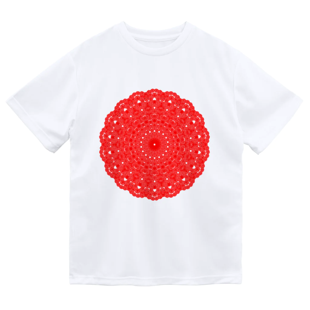 ひまわりの雪の華④レッド ドライTシャツ