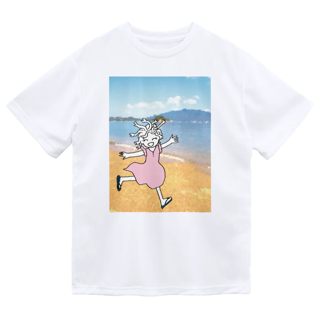 杜の魚の海とメデューサ ドライTシャツ