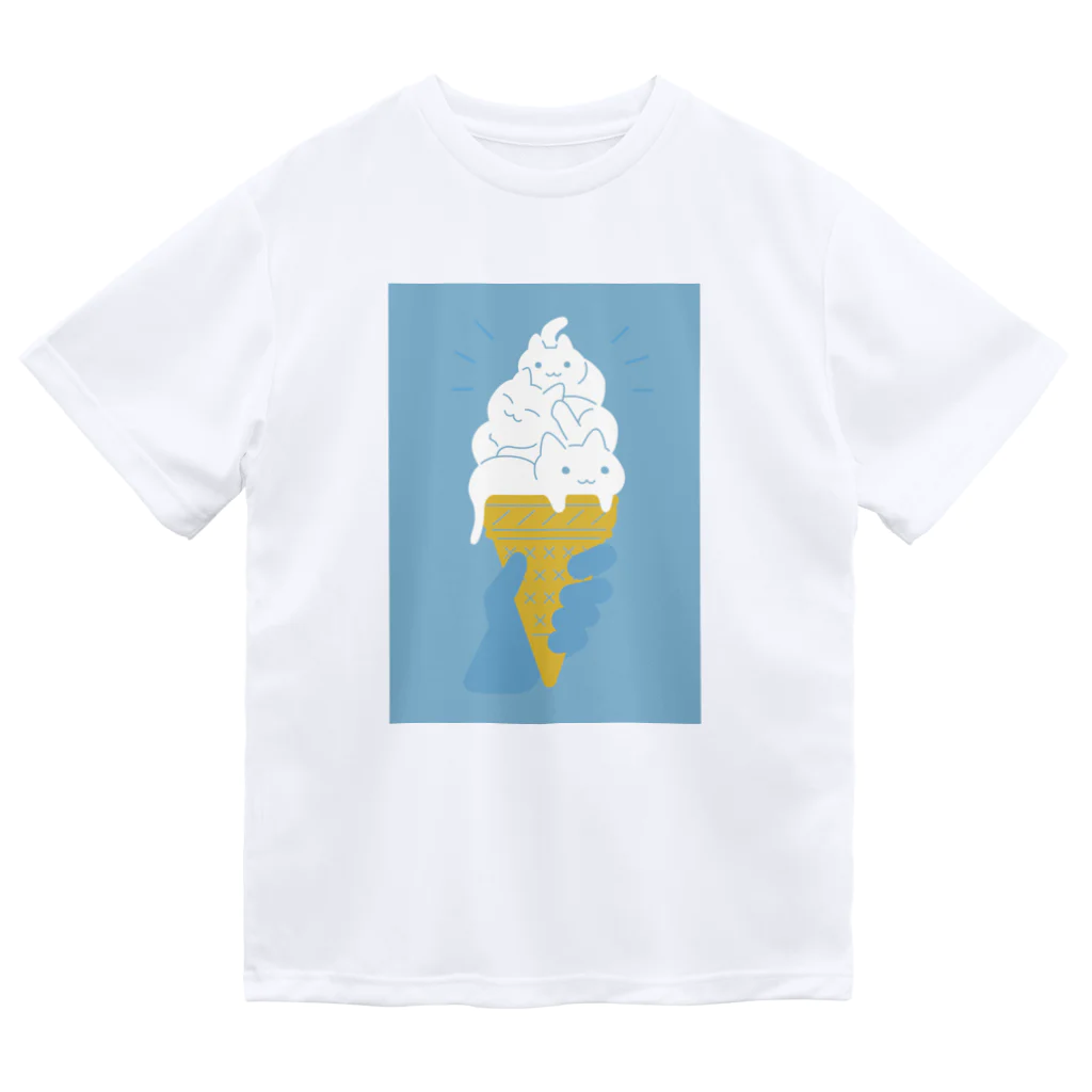 AI作家さむねこの作品集のIce Cat Milk Dry T-Shirt