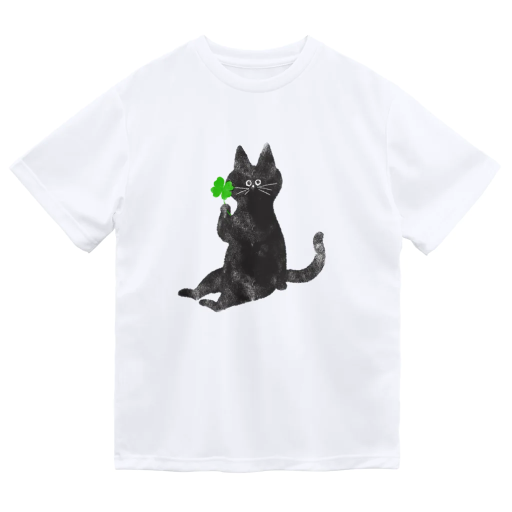 asako-shopの四葉のクローバーとねこ🍀 Dry T-Shirt