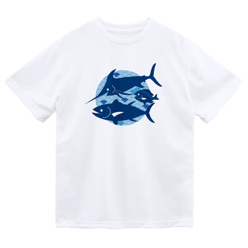 みなとまち層の日本の海の魚 ドライTシャツ