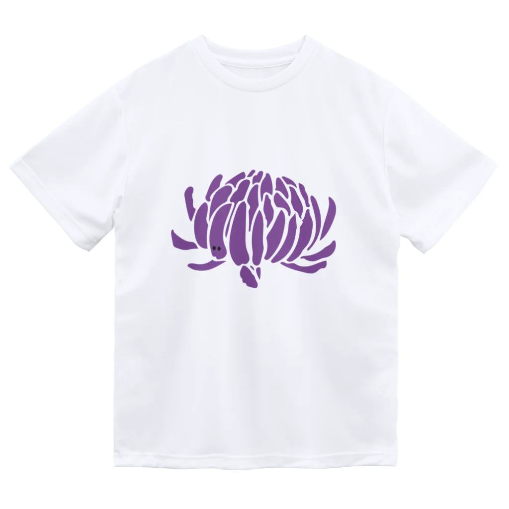 おばけ植物園のおばけ花（キク）パープル ドライTシャツ