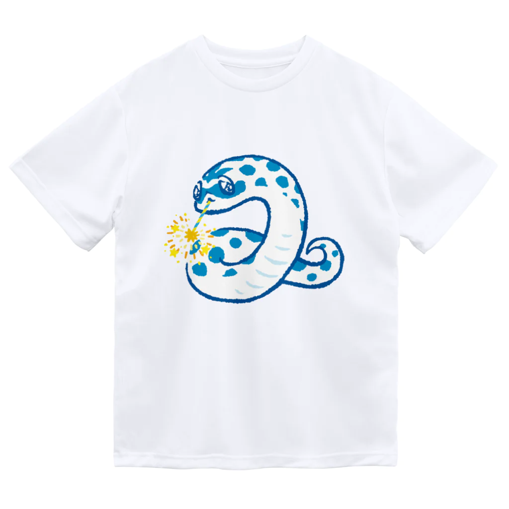 おにぎり屋のヘビ花火シシバナ(ブルーver) ドライTシャツ