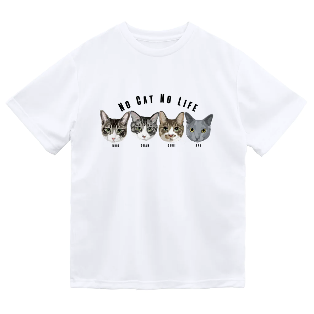 みきぞーん｜保護猫 ミッキー画伯と肉球とおともだちのmoo& chah & guri & ari  Dry T-Shirt