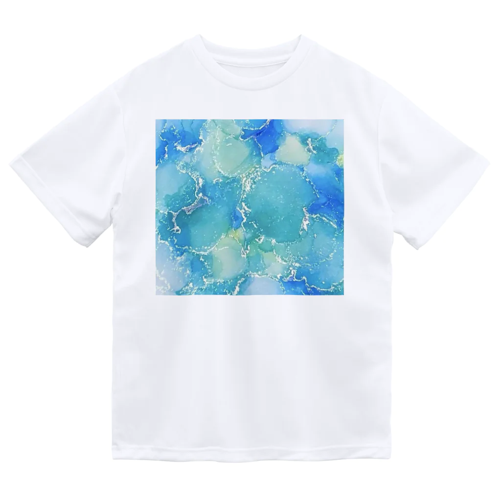 葉月あさこ(風椋)＠癒しの書【公式】のインクアート ブルー系 Dry T-Shirt