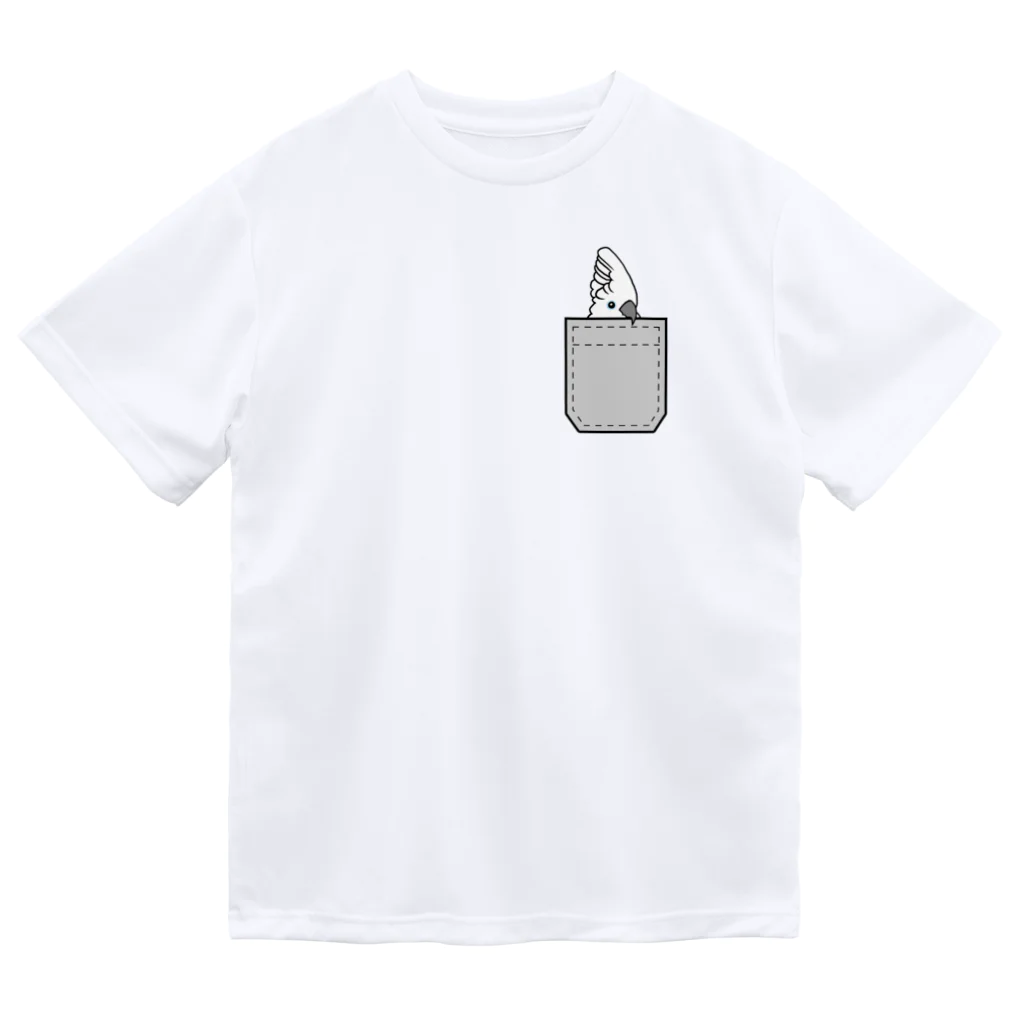 white-cockatooのポケットからタイハクオウム ドライTシャツ