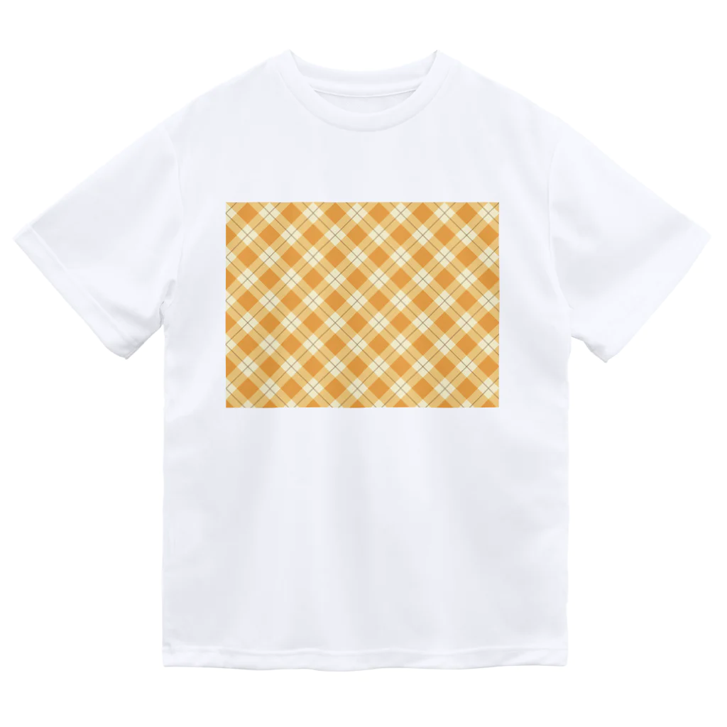 orange_honeyのチェック　黄色 Dry T-Shirt