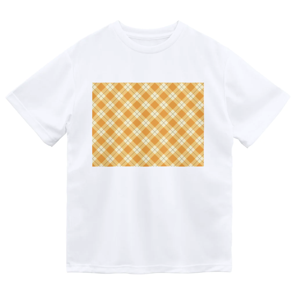 orange_honeyのチェック　黄色 ドライTシャツ