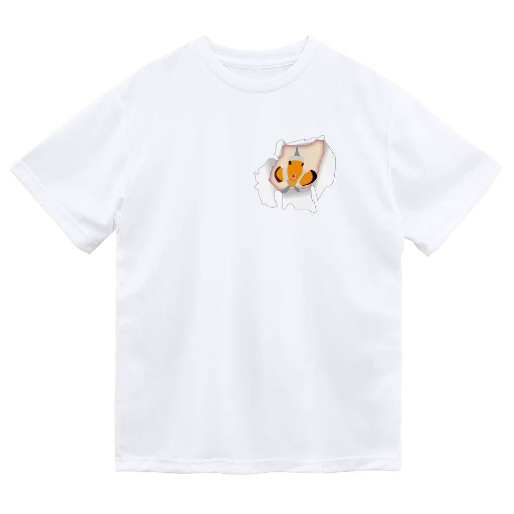 Drecome_Designの【ダミー】破れから隠隈魚(カクレクマノミ) Dry T-Shirt