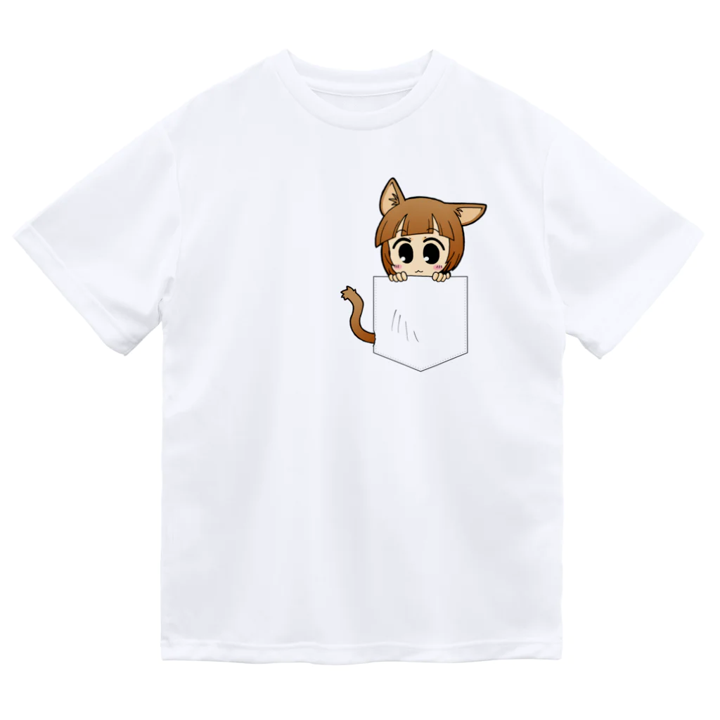 久留米グラフィッククラブのポケットのねこみみさん Dry T-Shirt