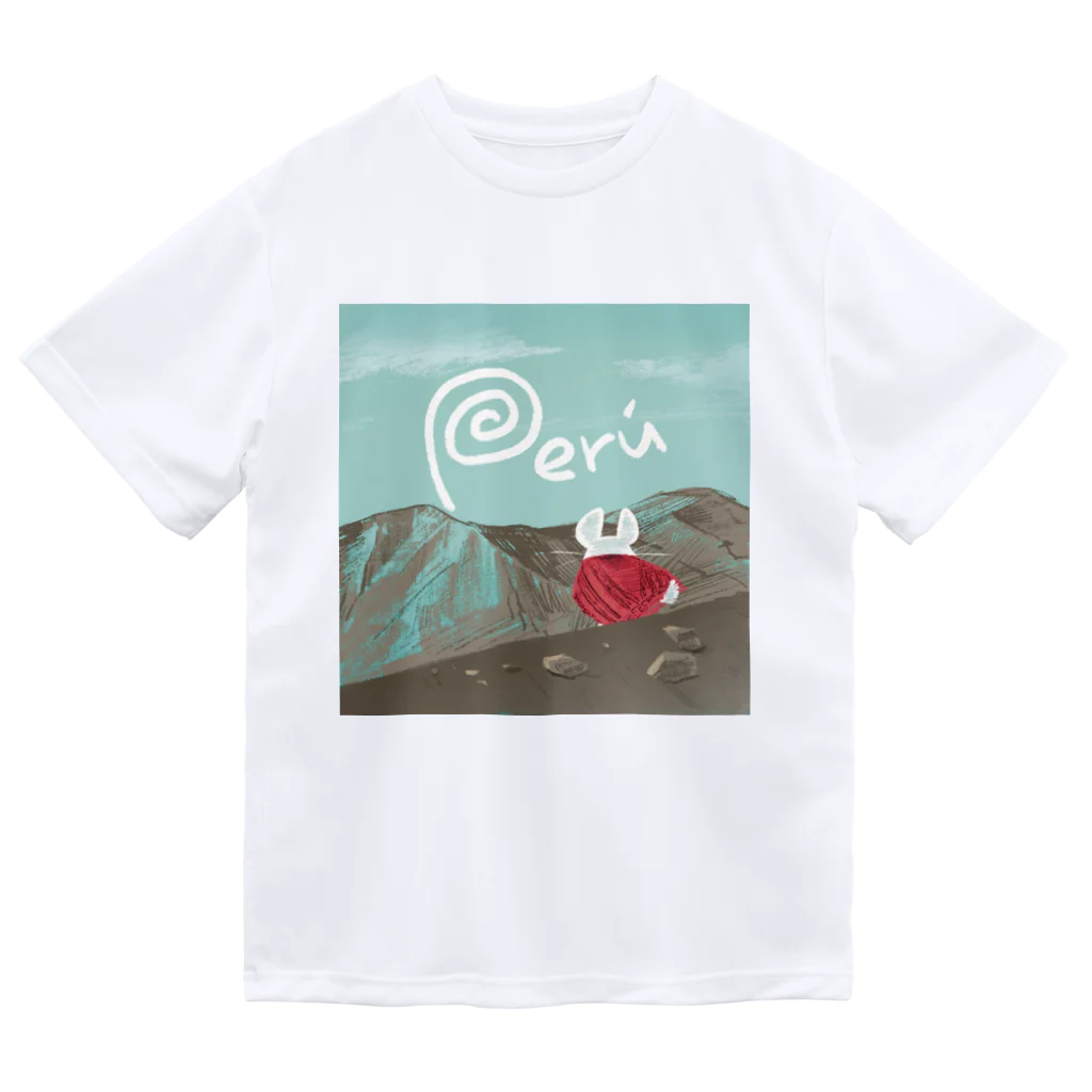 Líneas de aska “Askaの紙上絵”のEl Sariri del ande(アンデスの旅人) ドライTシャツ