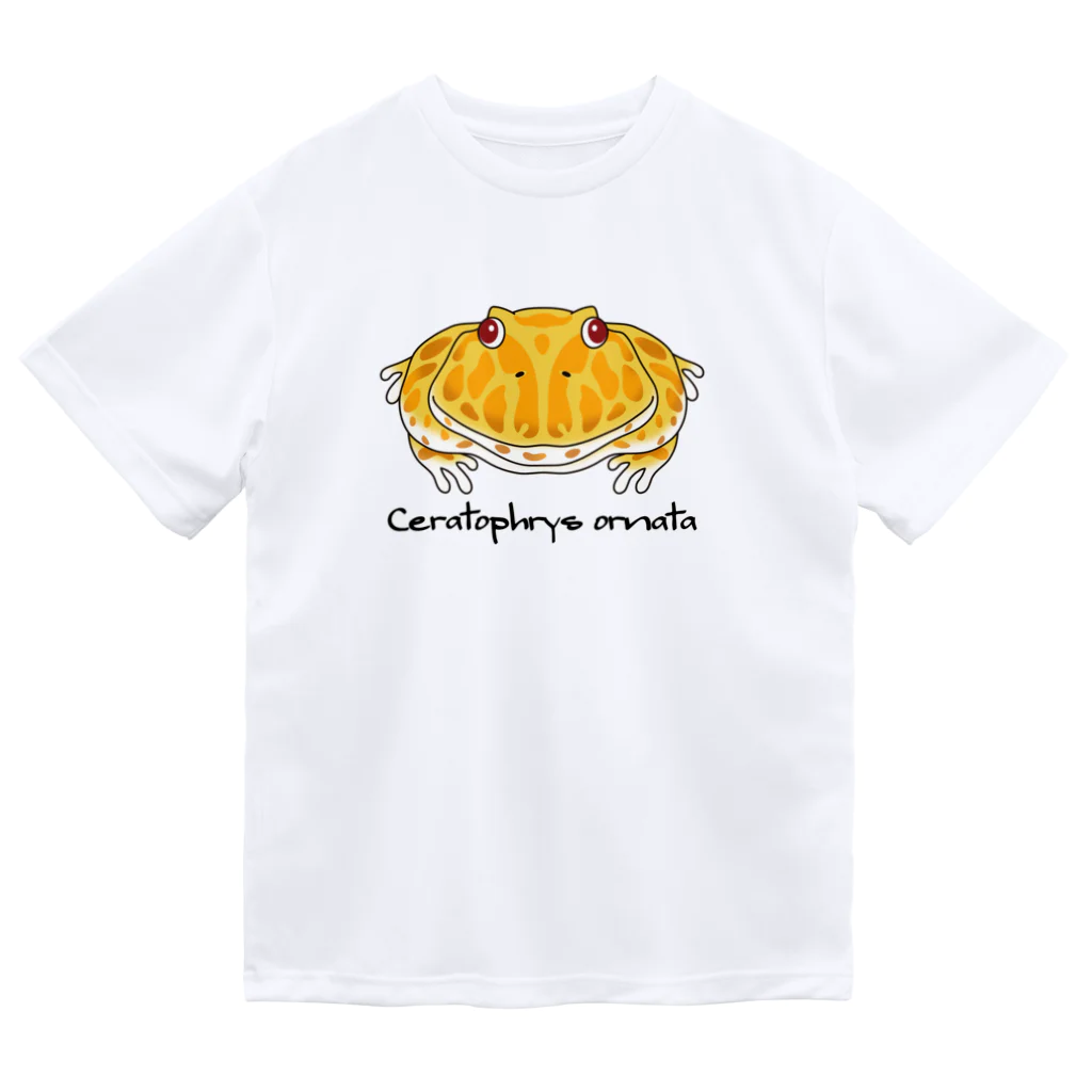 イラストレーターみやもとかずみのオリジナルグッズ通販 ∞ SUZURI（スズリ）のベルツノガエル Ceratophrys ornata Dry T-Shirt