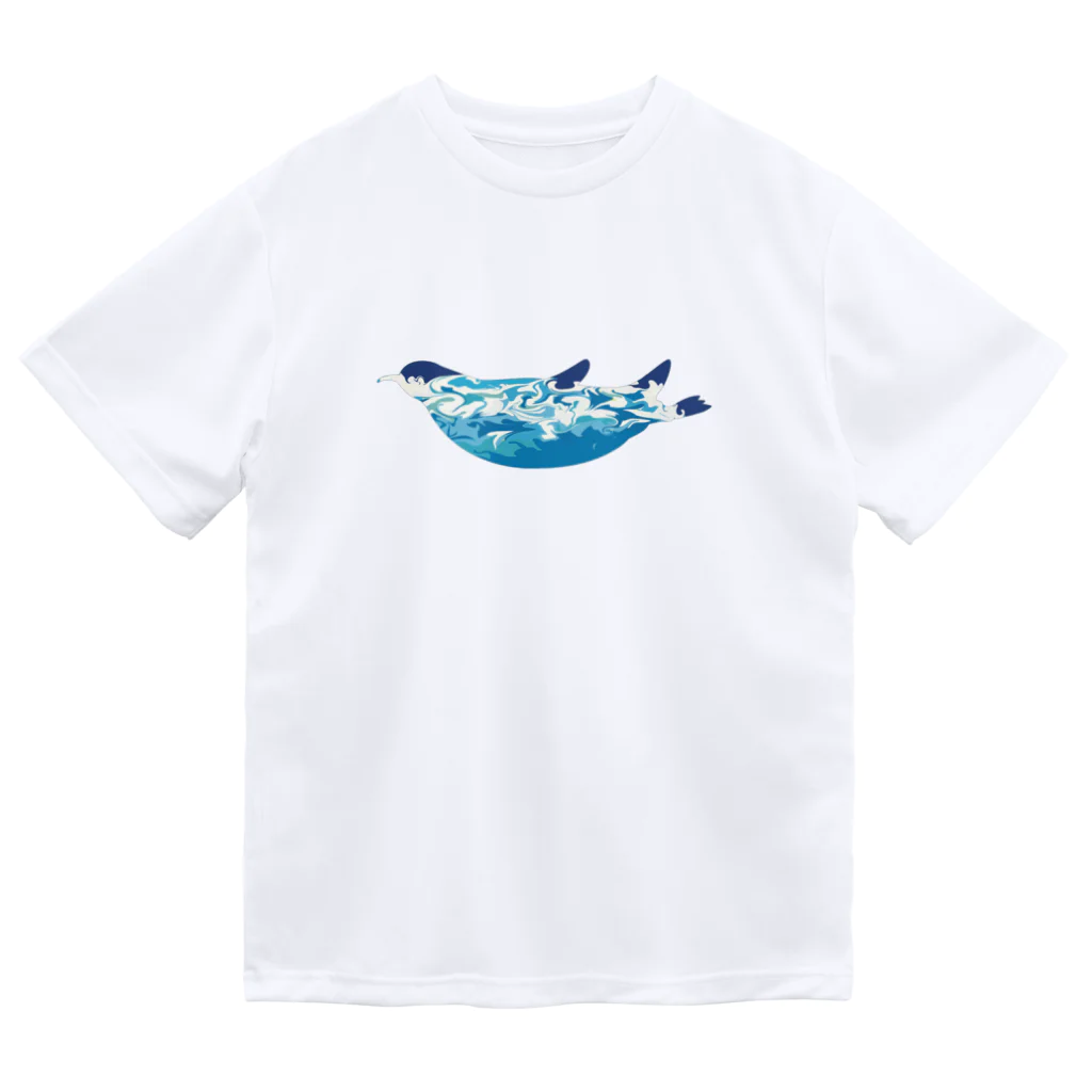 ヒロシオーバーダイブのペンギン、夏の海を泳ぐ。 Dry T-Shirt