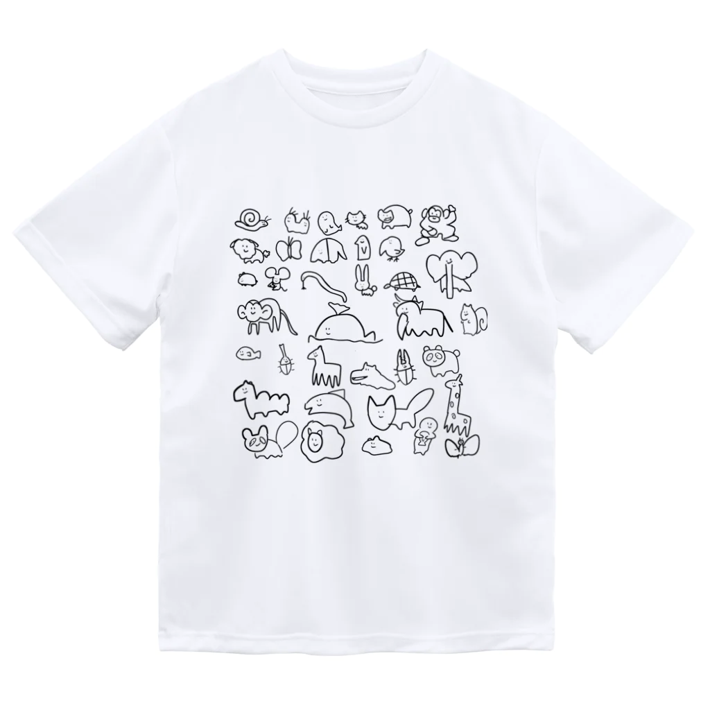 mouse_taroの見ないで描いたどうぶつ ドライTシャツ