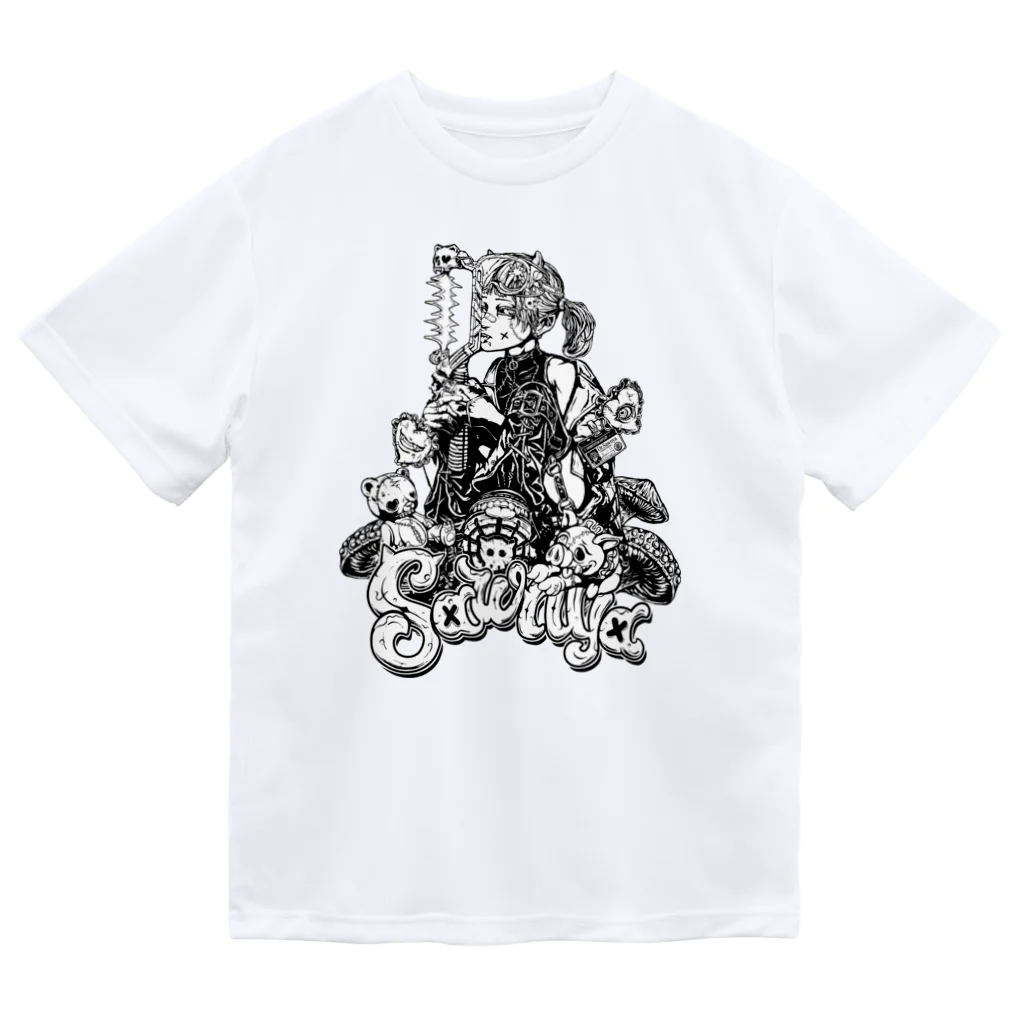 Rabbitstein🐰ラビットシュタイン 🖌Skeb依頼募集中のSAWNYA-BW ドライTシャツ