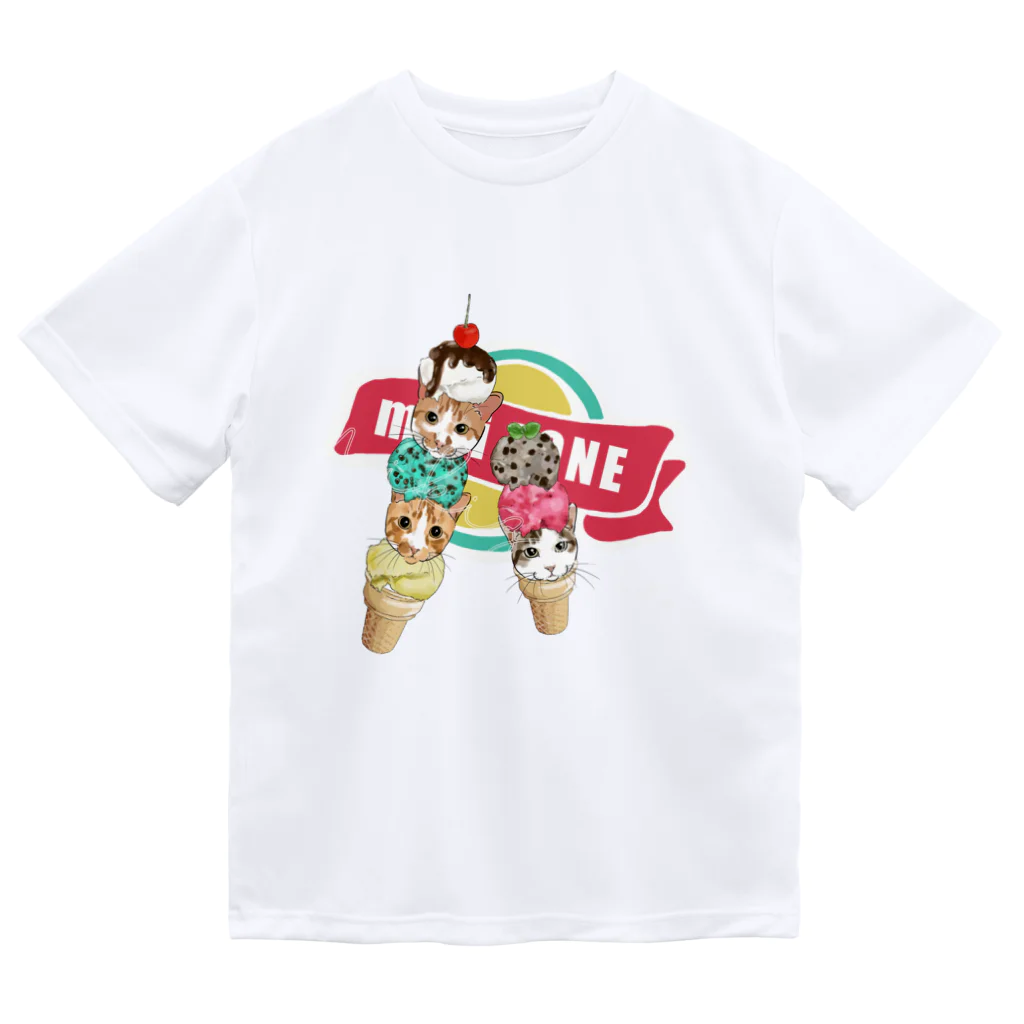 みきぞーん｜保護猫 ミッキー画伯と肉球とおともだちのrui & ram & ta-chan ice ドライTシャツ