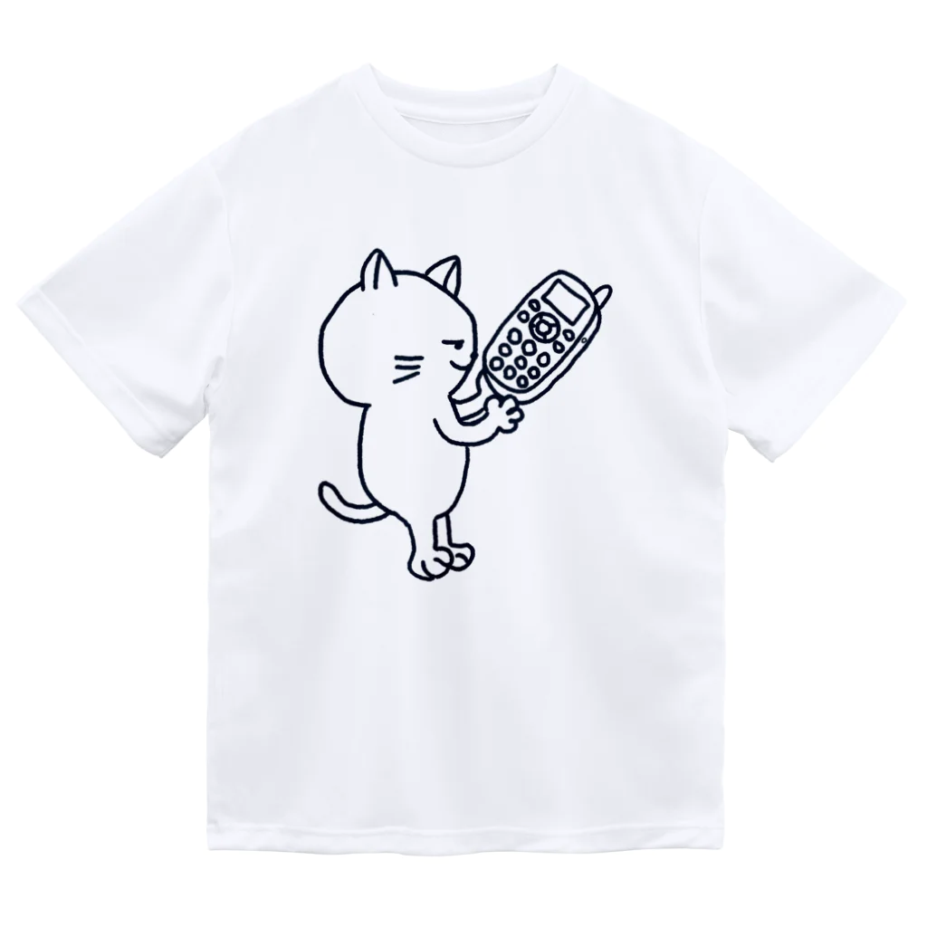 風野ひつじのガラケー猫 ドライTシャツ