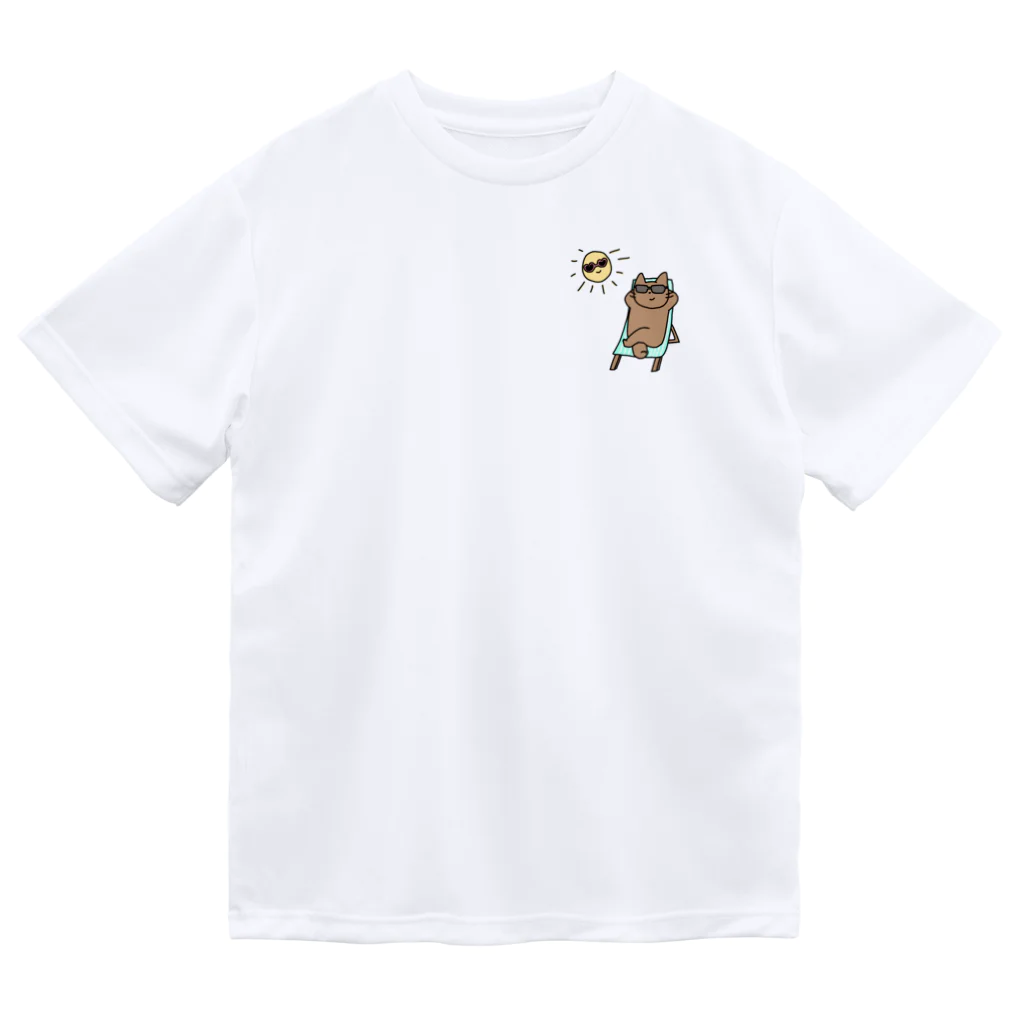 天秤座の太陽と仲良し☀️こんがりねこ ドライTシャツ