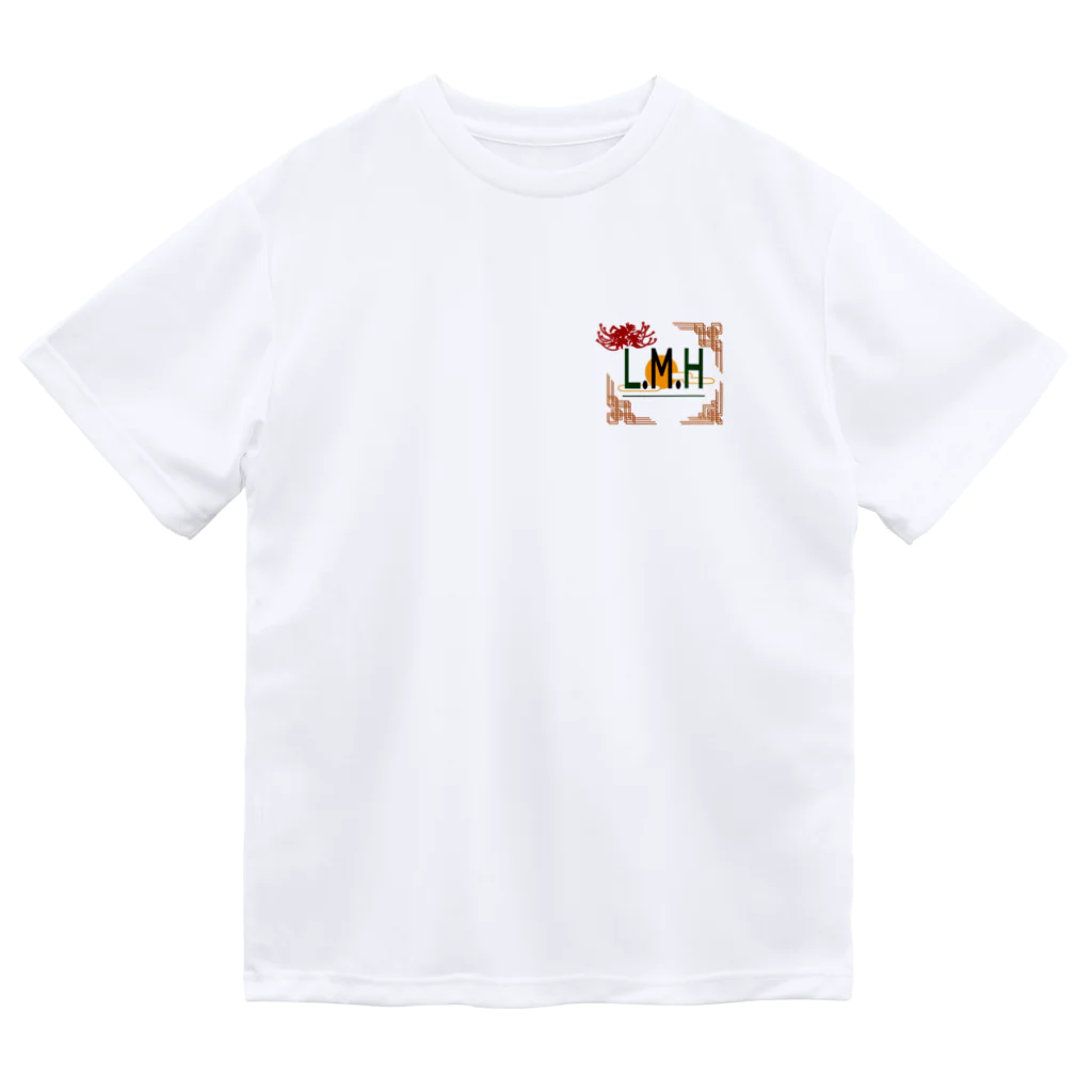 リコリス・曼珠沙華・ヒガンバナのL.M.H Clubロゴ合わせ ドライTシャツ