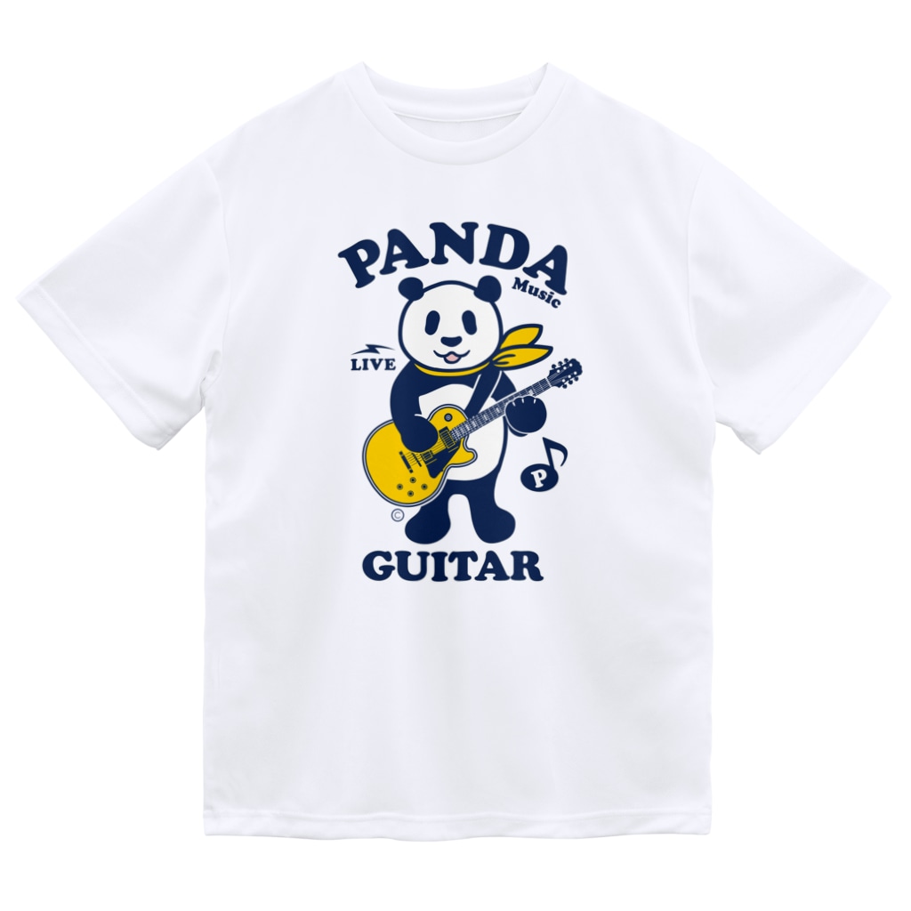 パンダ ギター 楽器 デザイン Tシャツ 音楽 動物 グッズ ギタリスト Guitar Music 楽器演奏パンダ ギターを弾くパンダ 黄色いギター かわいいパンダイラスト 絵 オリジナル Metastock メタストック Metastock のドライtシャツ通販 Suzuri スズリ