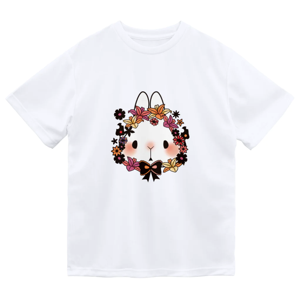 indigoのフラワーバニー(orange) ドライTシャツ