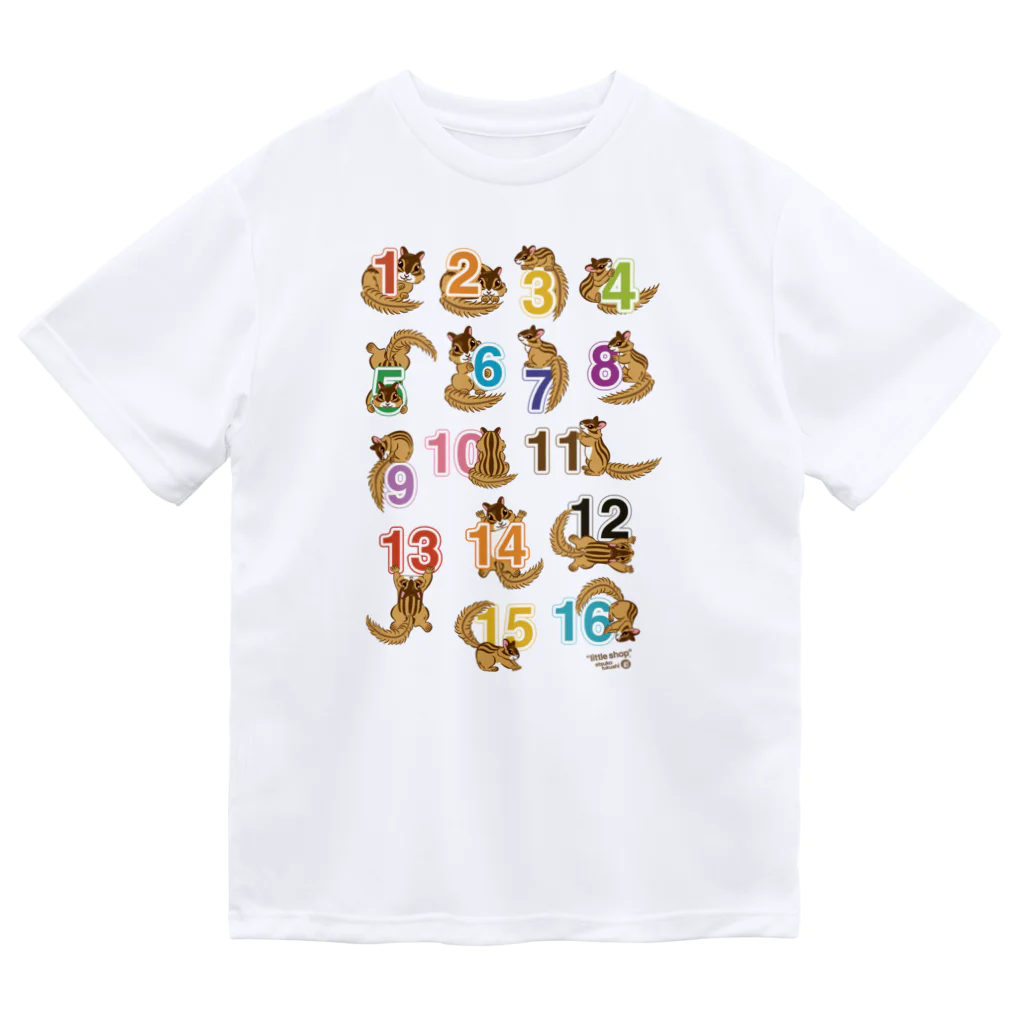 “little shop”福士悦子のシマリスと数字NEWバーション ドライTシャツ