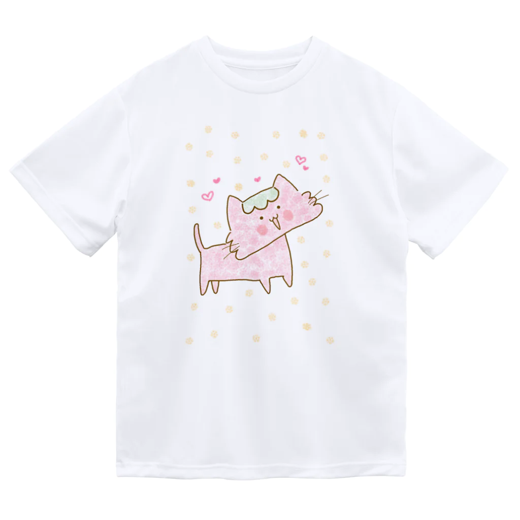   tippokekoubouのさくら餅ねこ ドライTシャツ