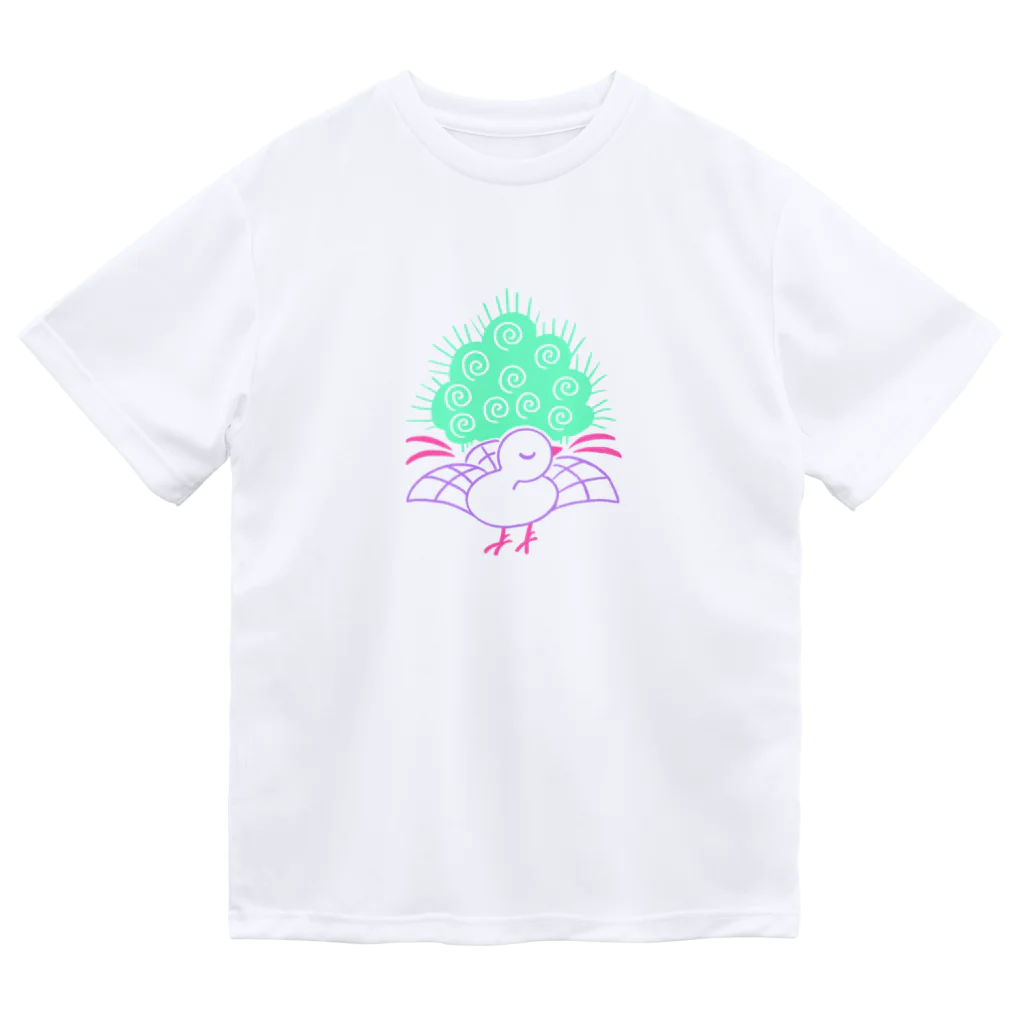 麻雀グッズ🀄️-kawaii mahjong-の麻雀🀄️一索(イーソー) ドライTシャツ