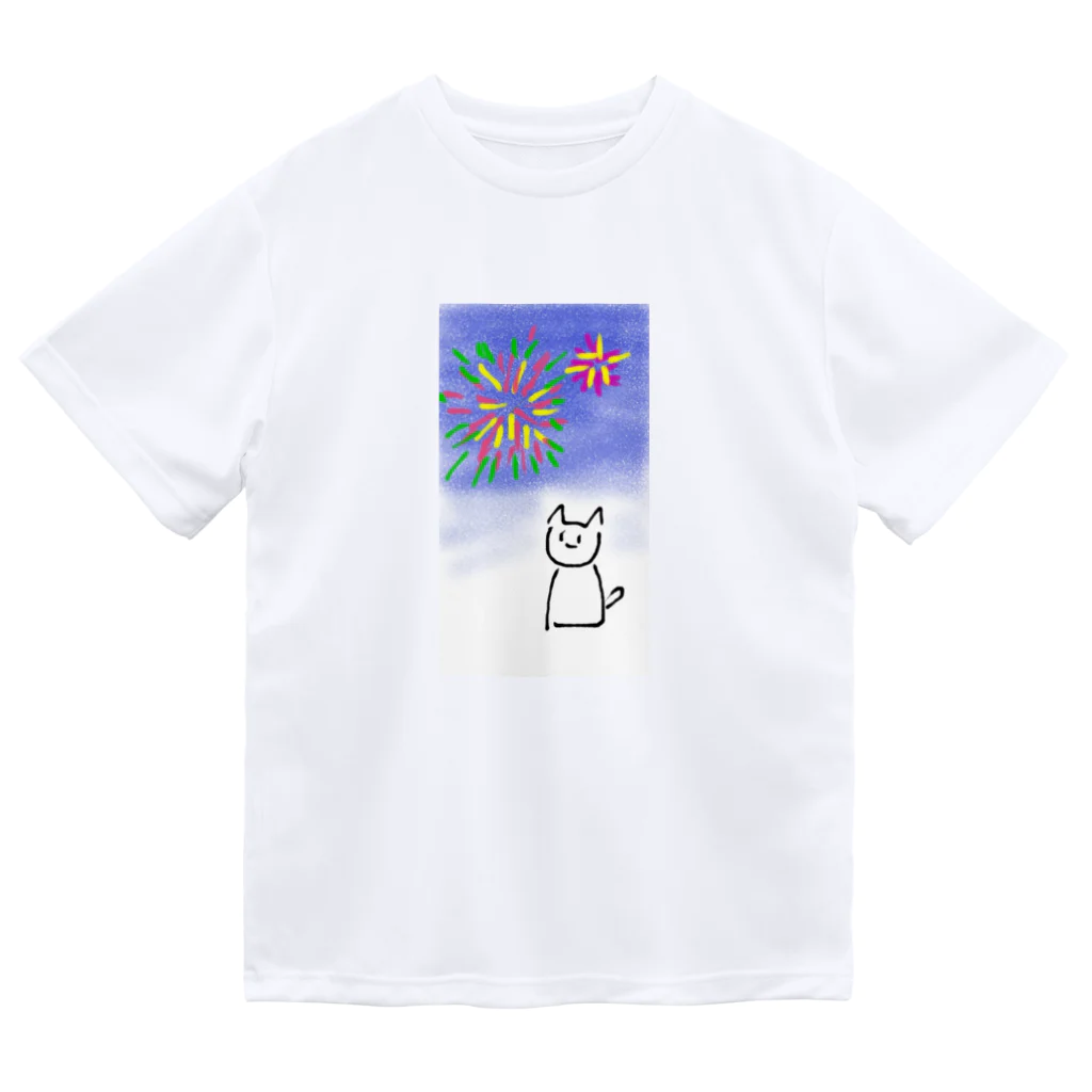 ピッチーの花火ニャン ドライTシャツ