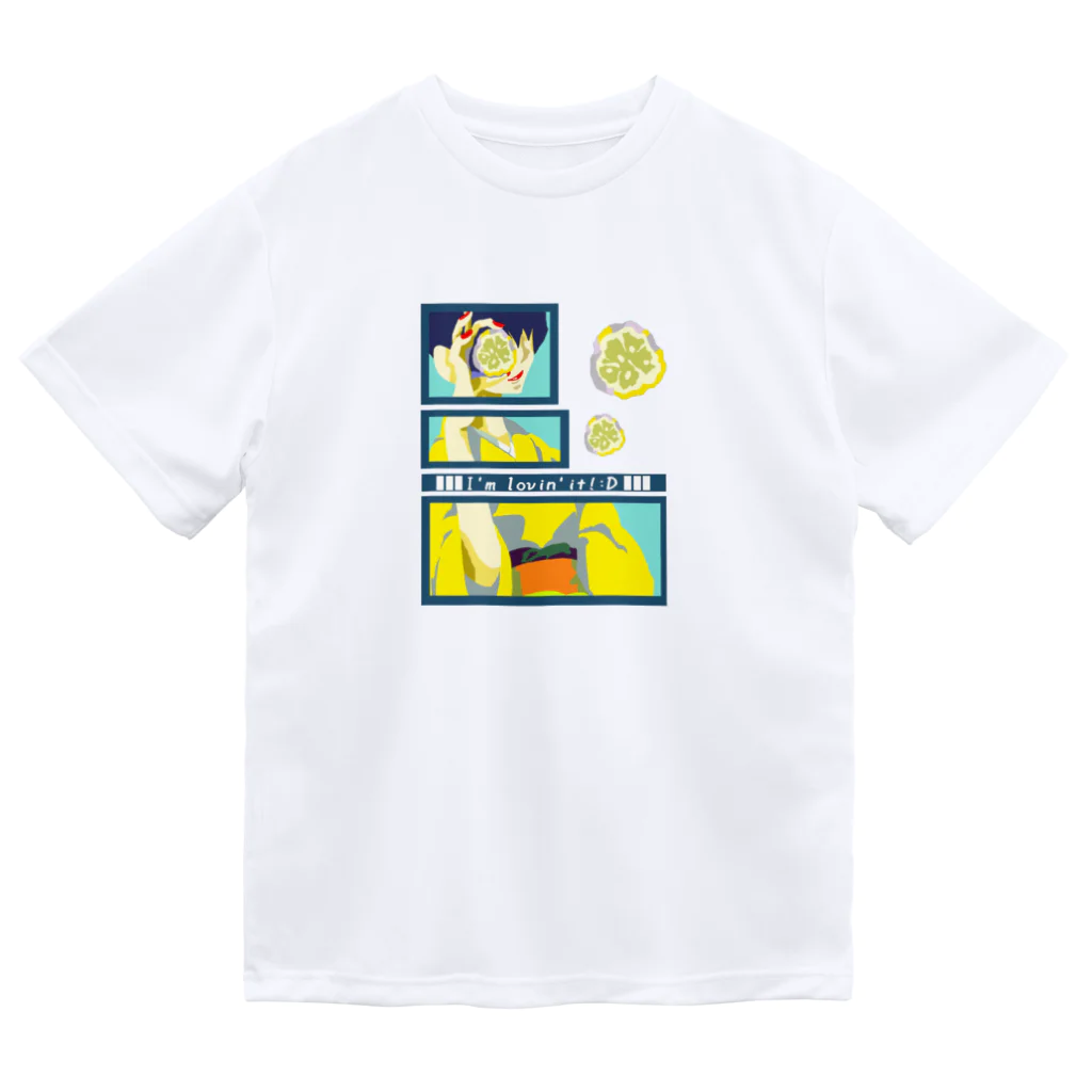 GOODS SHOP【そぞろな小窓】 SUZURI店の【I'm lovin' it! :D -yuzu-】 ドライTシャツ