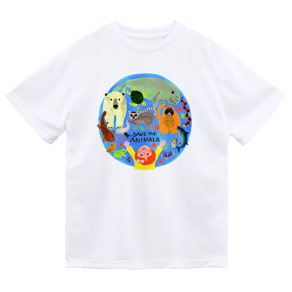 gogocats-shopのSAVE THE ANIMALS Dry T-Shirt