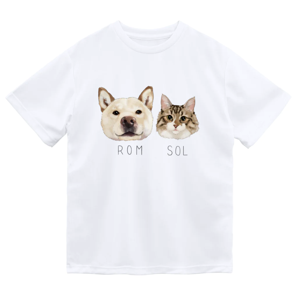 みきぞーん｜保護猫 ミッキー画伯と肉球とおともだちのrom & sol Dry T-Shirt