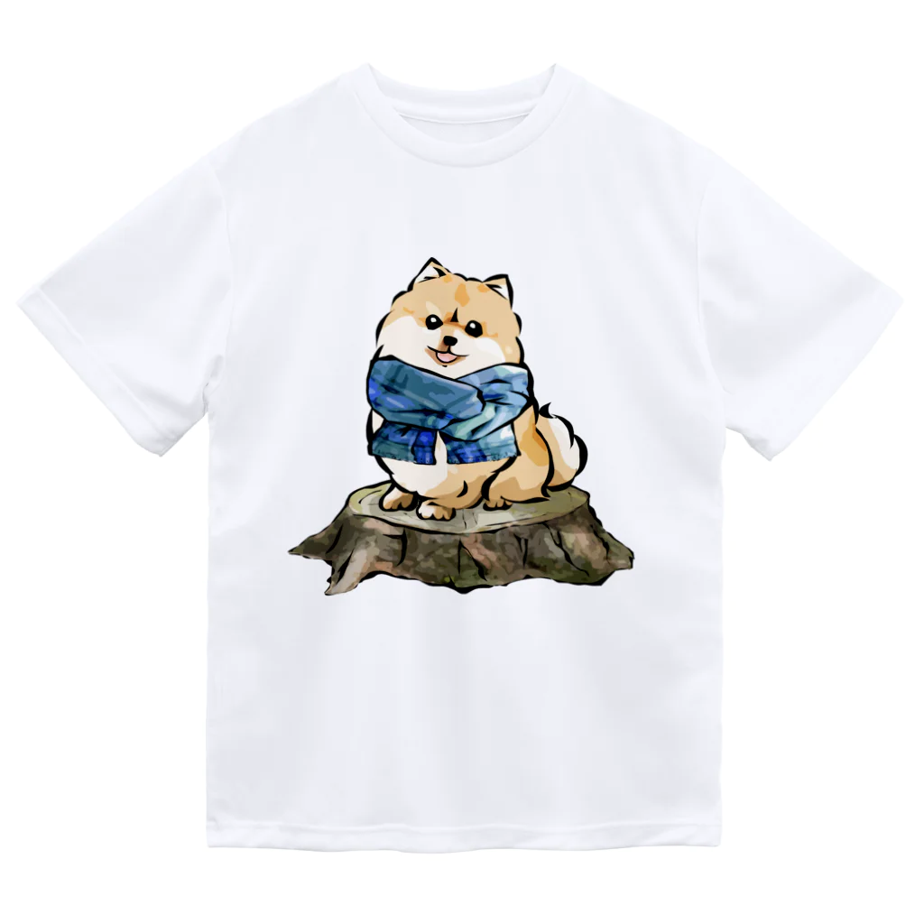犬グッズの店しえるぶるーのマフラー犬　ポメラニアン Dry T-Shirt