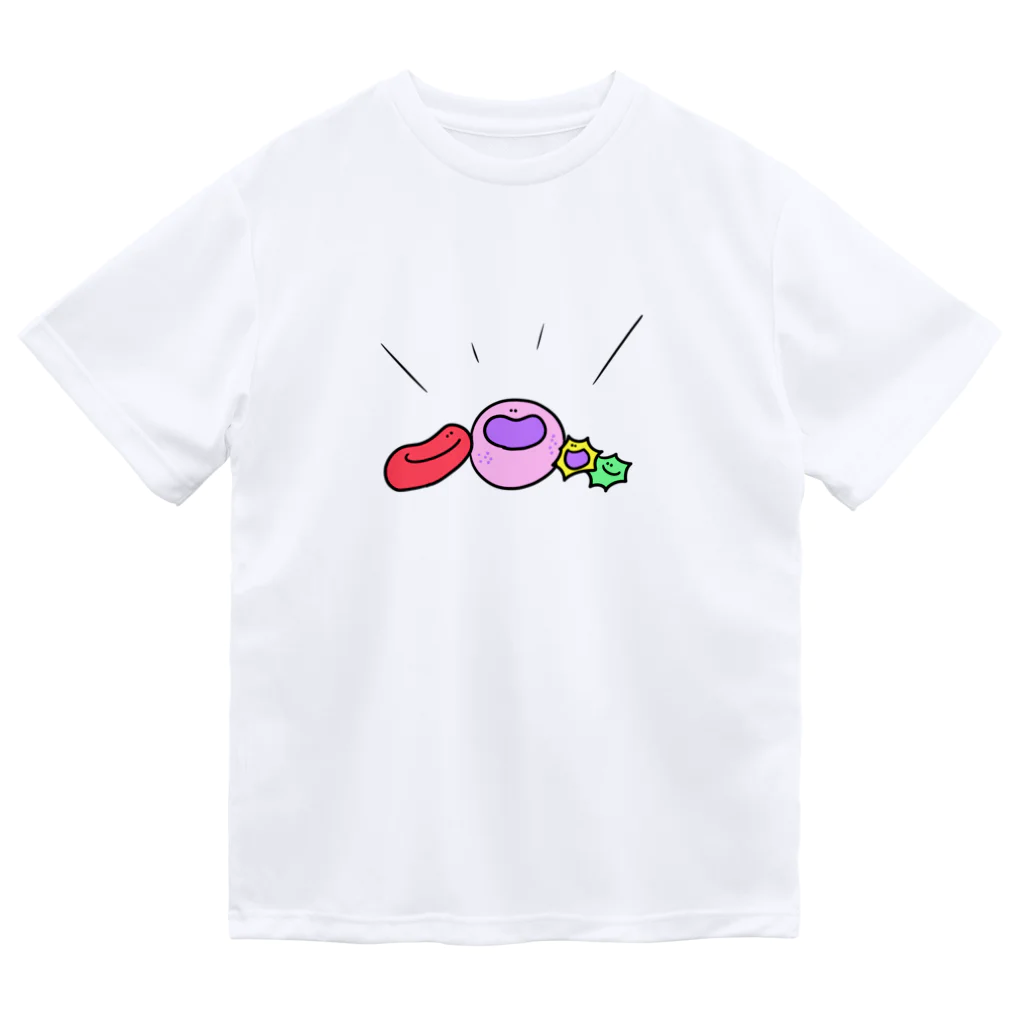 Dr.pepepe の陽気な血球やさんの仲良しむちむち血球たち ドライTシャツ