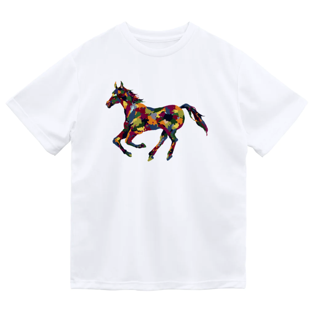 meiroのカラフルなホース Dry T-Shirt