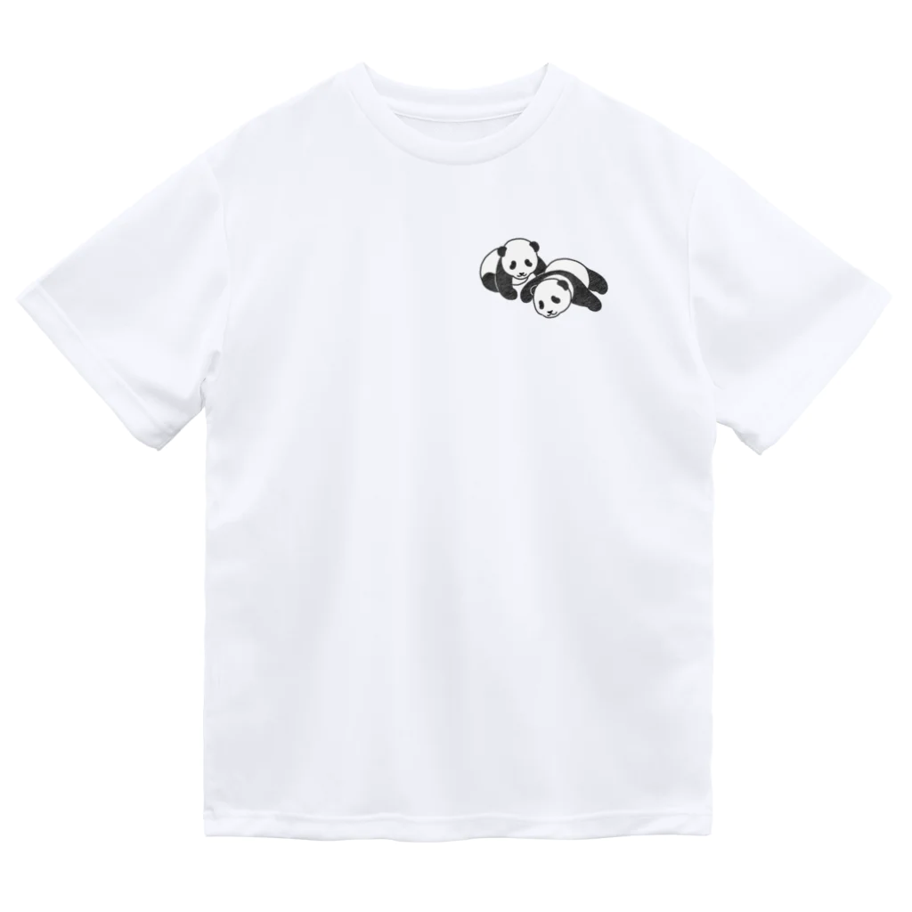 chippokeの双子パンダ ドライTシャツ