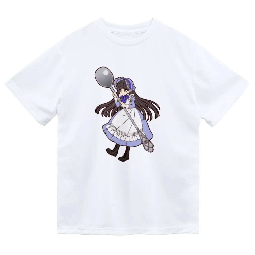 オペラのティースプーンを持った小さな女の子1 ドライTシャツ