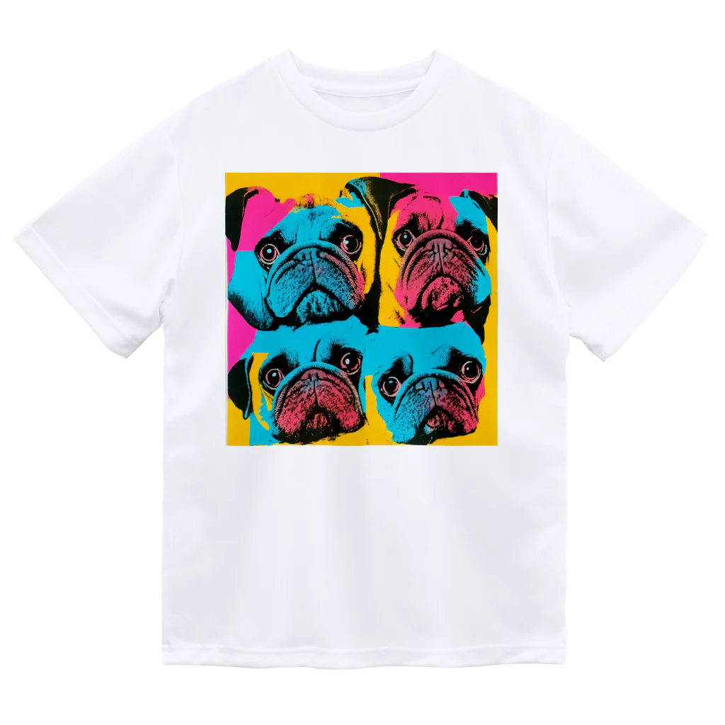 TakashiSのsurprised face pug ドライTシャツ