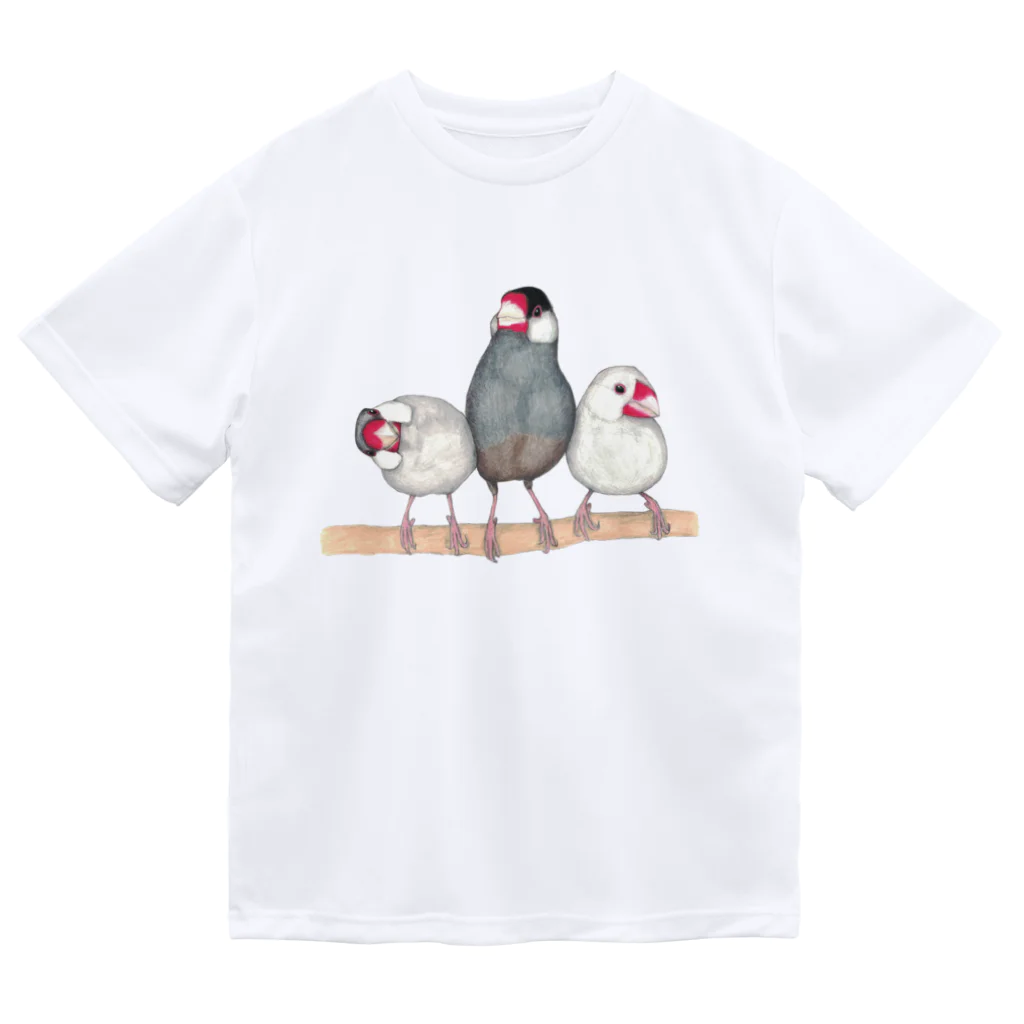 森図鑑の[森図鑑] 三羽文鳥 Dry T-Shirt