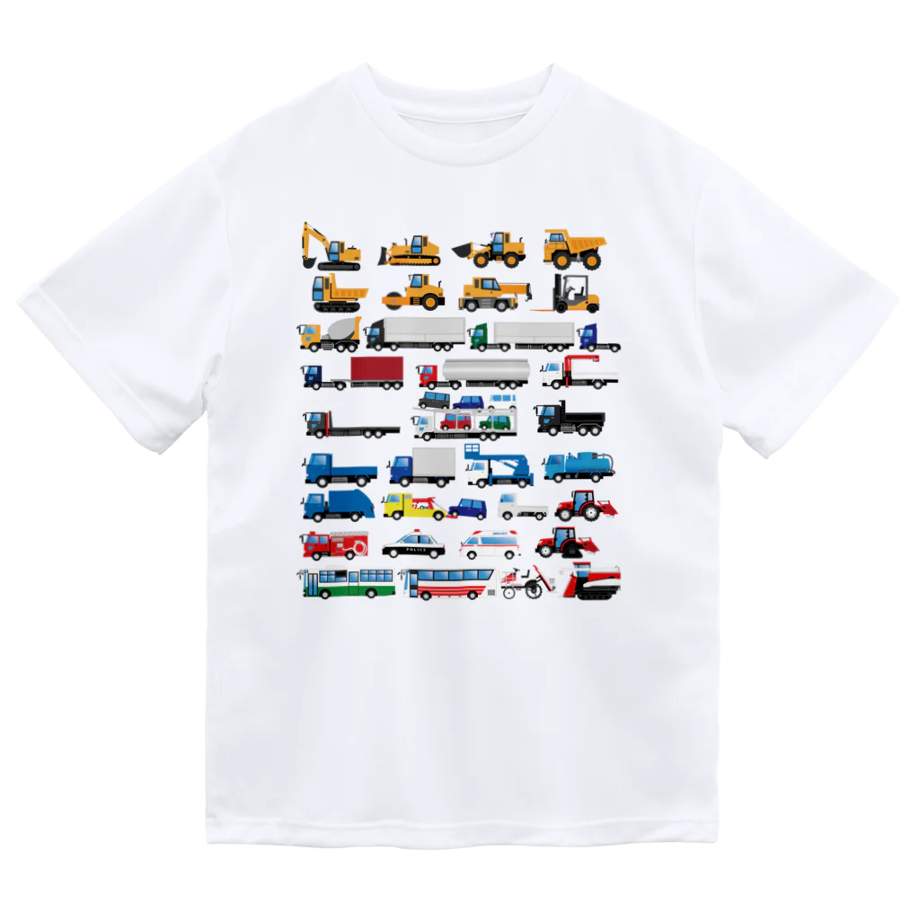 働く車・乗り物Tシャツ／KK商店のいろんな働く車 Dry T-Shirt