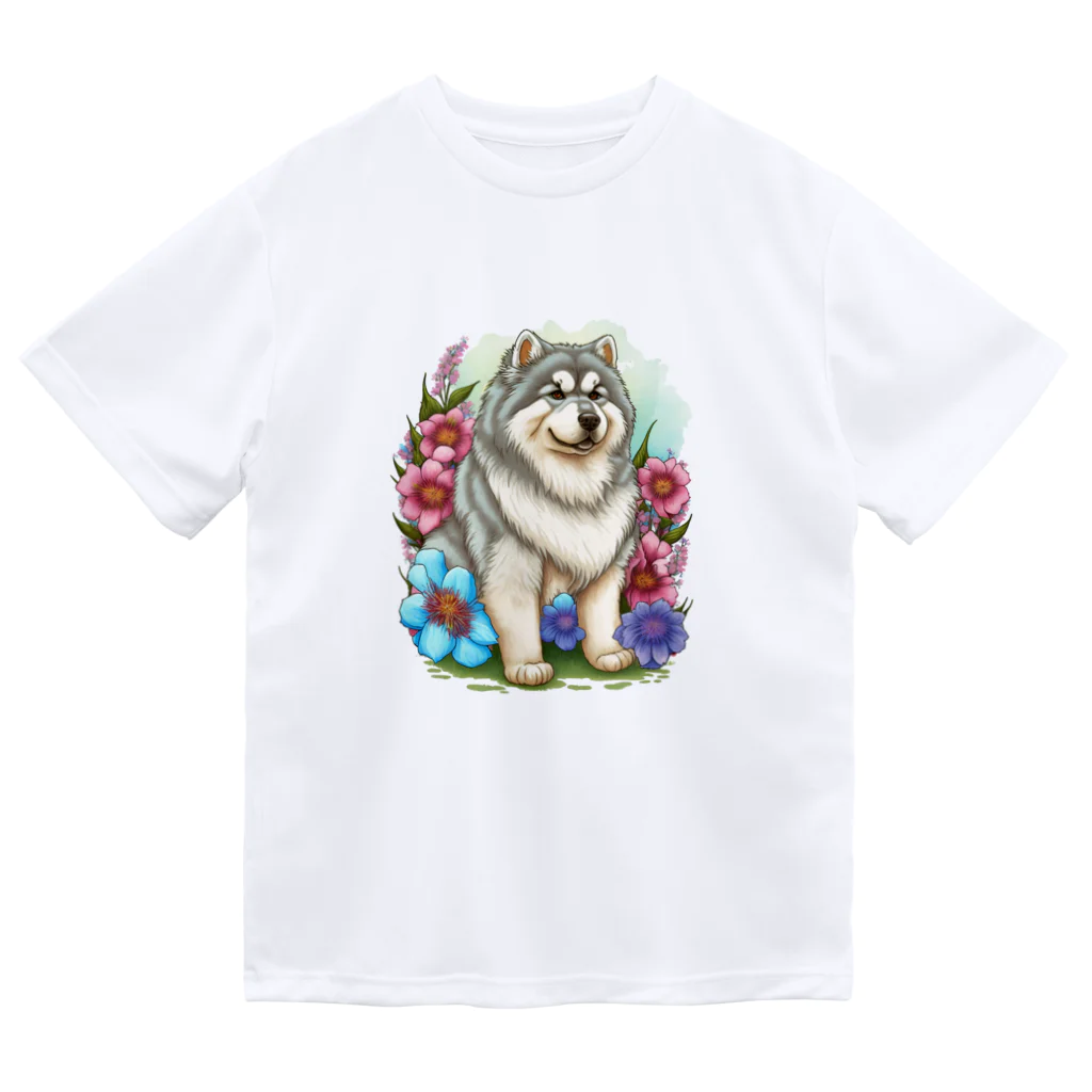 znbmsrrの花アラスカの子犬。 愛犬家のためのキュートなデザイン。 ドライTシャツ