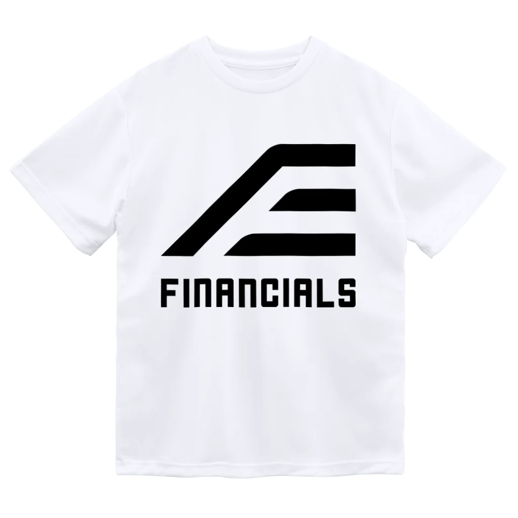 ファイナンシャルズのFINANCIALS黒ロゴスクエア ドライTシャツ