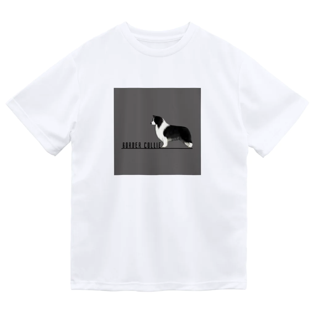 kcraft-bordercollieのボーダーコリー　モノクロver ドライTシャツ